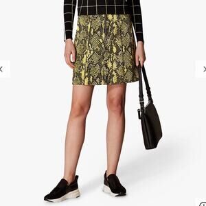 FINAL PRICE NWT Karen Millen yellow snake zip front skirt, 10